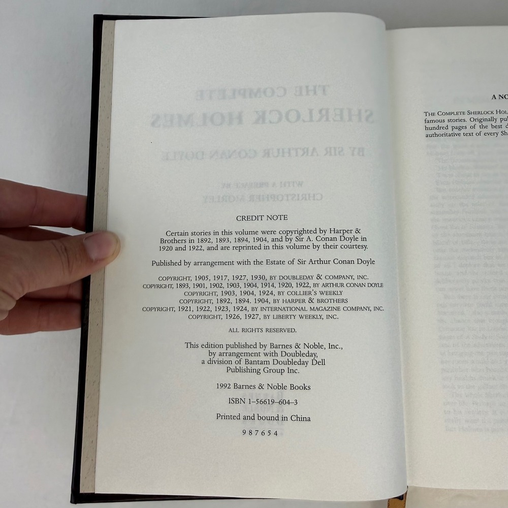 The Complete‎ Sherlock Holmes Arthur Conan Doyle Barnes & Noble Leatherback 1992 - Picture 7 of 8